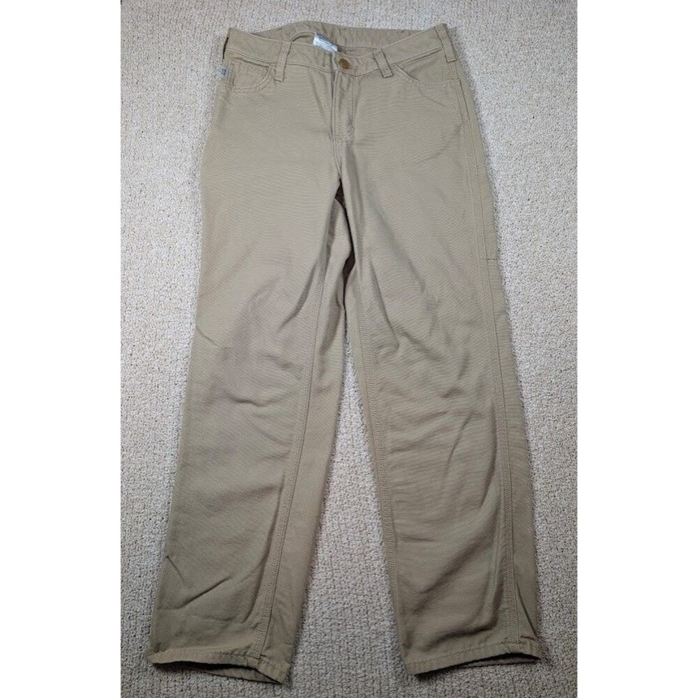 Carhartt FR Loose Fit Utility Work Pants 29x29 Flame Resistant Canvas Khaki